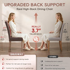 Tufted Upholstered Parsons Dining Chair Set Fabric Diner Accent Stylish Modern Kitchen Living Room with Button Sturdy Solid Wood Legs, 4-Pack