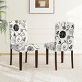 GOFLAME Upholstered Dining Chairs Set of 2, Button Tufted Fabric Upholstered Parson Chairs with Rubber Wood Legs, Padded Seat and High Curved Backrest, Armless Kitchen Chairs for Dining Room, Floral