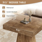 Square Dining Table, 31.5-inch Dinner Table for 2-4 People, Kitchen Table with Load-Bearing Trapezoidal Base, for Home, Dining Room, Small Space, Brown