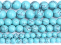 Lake Blue Turquoise Stone Beads Gemstone Round Crystal Energy Jade Beads Stone Beads for Jewelry Making DIY Bracelet Necklace Jewelry Making 1 Strand 15.5inch 31PCS 12MM