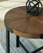 GTU Furniture Casual Acacia Wood Square 3-Piece Coffee Table Set, Cocktail Table with 2 Matching End Tables, Brown Finish for Living Room