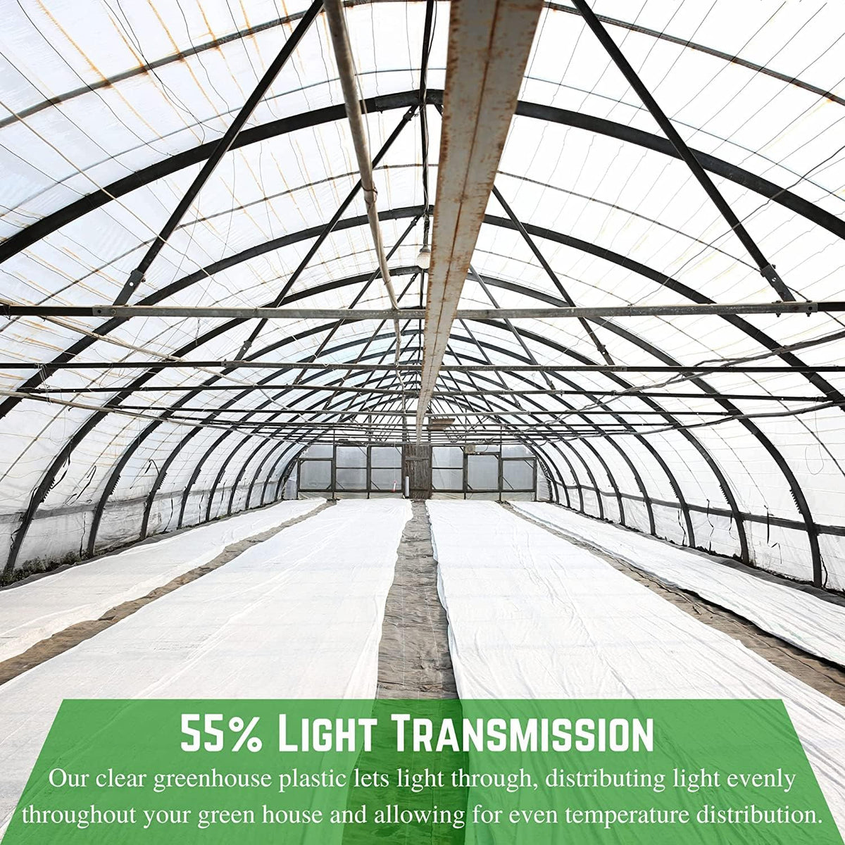 Farm Plastic Supply - White Greenhouse Plastic Sheeting - 6 mil - (32' x 100') - 4 Year UV Resistant Poly Greenhouse Film, 55% Light Transmission Hoop House Cover for Gardening, Agriculture
