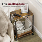 Simple Trending End Table, Nightstand Set of 2, Side Table for Living Room, Bedroom, Rustic Brown