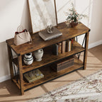 Garvee Farmhouse Console Table, 47 in Narrow Long Entryway Table with Storage, 3 Tier Wood Console Table for Living Room, Skinny Sofa Tables Behind Couch, Rustic Hallway Table for Entryway