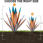 Homight Metal Agave Plants Outdoor Decor Mexican Yard Art Plants Garden Decor for Outside Metal Art Flowers Gifts for Butterflies Bees Birds for Gifts (1big&1small)