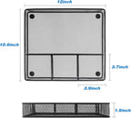 Desk Drawer Organizer Tray, Metal Mesh Drawer Organizers Office, 4 Grid with Adjustable Compartment, Desk Organizer Tray for Home Office 12x10.6x1.9 inch Black, 2 Pack