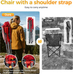 ALPHA CAMP Heavy Duty Camping Chairs with Cup Holder Oversized Folding Chair 500LBS Capacity Outdoor Chair with Headrest,Lawn with Side Pocket for Lawn, Sports and Fishing