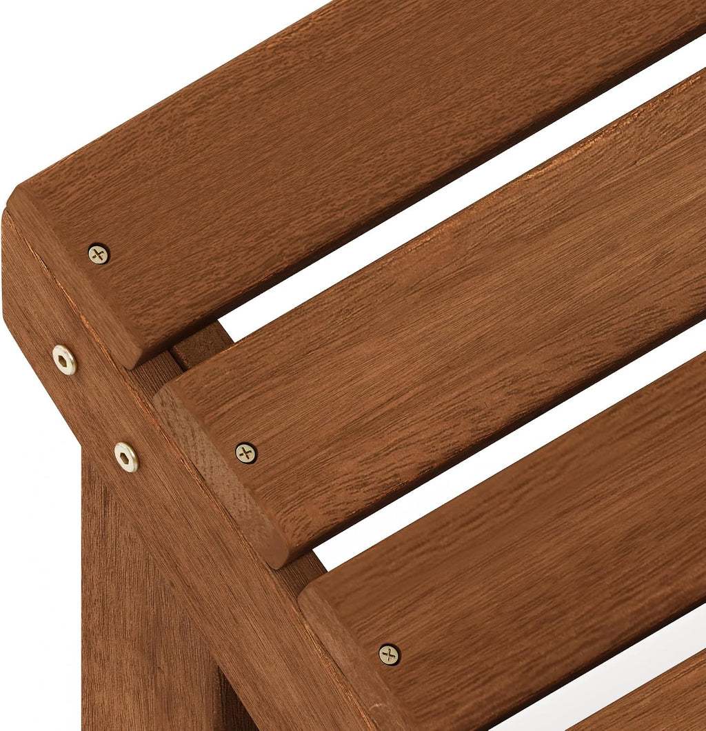 Furinno TIOMAN Outdoor Footstool, Small Adirondack Foot Stool, Vanity Stool, in Teak Oil, for Patio, Garden, Porch, Light Wood