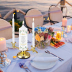 Landhoow 3 Unity Floral Candles for Wedding Ceremony Set with Golden Holder White Pillar and Taper Candles Religious Wedding Catholic Anniversary Big Events Gifts for Couple