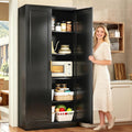 71” Tall Kitchen Pantry Cabinet, Metal Storage Cabinet with 2 Doors and 4 Adjustable Shelves for Kitchen, Living Room, Laundry Room