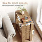 Tribesigns Narrow Side Table, 2-Tier Farmhouse Wooden End Table with Storage Shelf, Skinny Accent Nightstand for Living Room, Bedroom and Office, Easy Assembly (1)