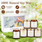 Candles for Home Scented - Soy Candles Non Toxic, 6 Pack Candle Gift Set | 42oz 300h Long Lasting Aromatherapy Candles with Lavender Lemon Vanilla Coconut Jasmine Sage - Floral & Fruity Scents