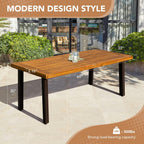 Devoko 6 Person Acacia Wood Dining Table for Kitchen,Natural | Farmhouse Kitchen Table for 6 for Indoor Outdoor Mesa De Comedor