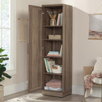 Sauder HomePlus Kitchen Pantry Storage Cabinet Slim Single Door with Adjustable Shelves, Living Room Storage Cabinet, in Salt Oak