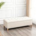 Asense Storage Ottoman Bench with Hinged Lid, Ottoman with Storage Footstool for Living Room & Entryway, End of Bed Bench for Bedroom