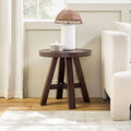 Walker Edison Colt Modern Farmhouse Solid Wood Round Side Table, 18 Inch, Espresso