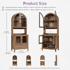 TYBOATLE 75'' Tall Arched Pantry Cabinet w/Accessible Storage Area, China Cabinet w/Anti-Tipping Device and Innovative Drawer, Versatile Cupboard for Kitchen, Dining