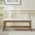 VKNOW Entryway Bench, 44.4" Upholstered Shoe Storage Bench for Entryway & Bedroom, Shoe Bench with Rubberwood Legs, Modern End of Bed Storage Bench for Living Room and Hallway, Brown