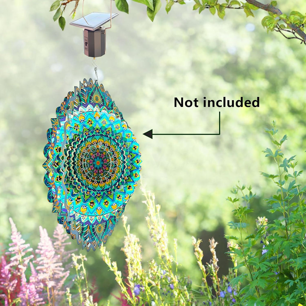 Solar Powered Wind Spinner Motor,Outdoor Solar Energy Operated Eco-Friendly Motor Hanging Display Mobile Rotating Mini Revolving Motor for Spiral Sun Catchers Garden Decor Ornament