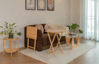 (2 Pcs) 26" Folding Tray Tables, Solid Rubberwood, Small Folding Table,Natural Wood Finish