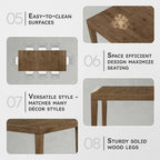 Lexicon 84-102 Inch Extendable Dining Table for 4-8 People, Large Rectangle Wooden Kitchen Table with Self-Storing Extension Leaf Space Saving, for Dining Room, Living Room, Home Office, Brown
