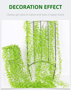 5 Pack Artificial Hanging Willow Vine (3.3ft) - Fake Greenery Plants for Indoor/Outdoor Decor, Wedding & Photography - Pure Green Design (No Basket Included)