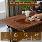 Folding Conference Table for 2-30 Person Modern Large Flip-Top Mobile Meeting Tables with Locking Wheels,Conference Room Table for Office Training Modular Seminar Table (10, Walnut, L70.9in)