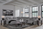 Signature Design by Ashley Surmour Contemporary End Table with Faux Marble Top, Gray & Light Brown