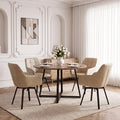 TUKAILAi Swivel Dining Chairs Set of 4, Faux Leather Dining Chairs with Arms & Metal Legs, Upholstered Mid Century Rotatable Kitchen Chairs for Living Room Bedroom Kitchen Restaurant (Cream)