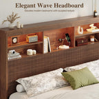King Size Bed Frame with 4 Storage Drawers, Brown