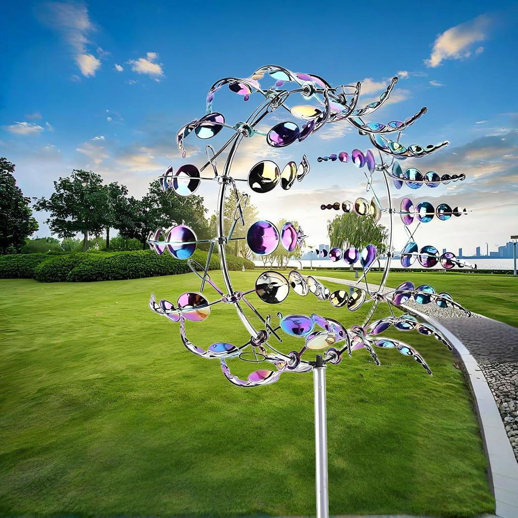 Windmill for Yard and Garden, Wind Spinner, Magical Metal Windmill for Backyards, 3D Wind Sculptures & Spinners Outdoor, Kinetic Garden Sunflower Wind Spinners (Colorful)