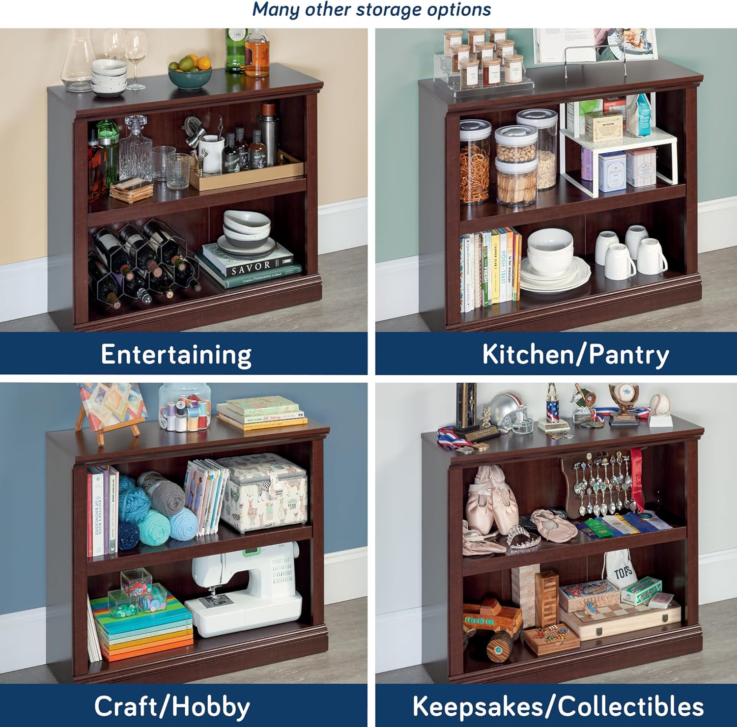 Sauder Miscellaneous Storage 2-Shelf Bookcase/ book shelf, Select Cherry finish