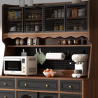 63" Tall Storage Cabinet Coffee Bar Cabinet:with Adjustable Shelves | 63"Tall Kitchen Storage Cabinet:with Hutch,Coffee Bar Cabinet with Drawers,Kitchen Pantry Cabinet with Shelves,Power Outlet