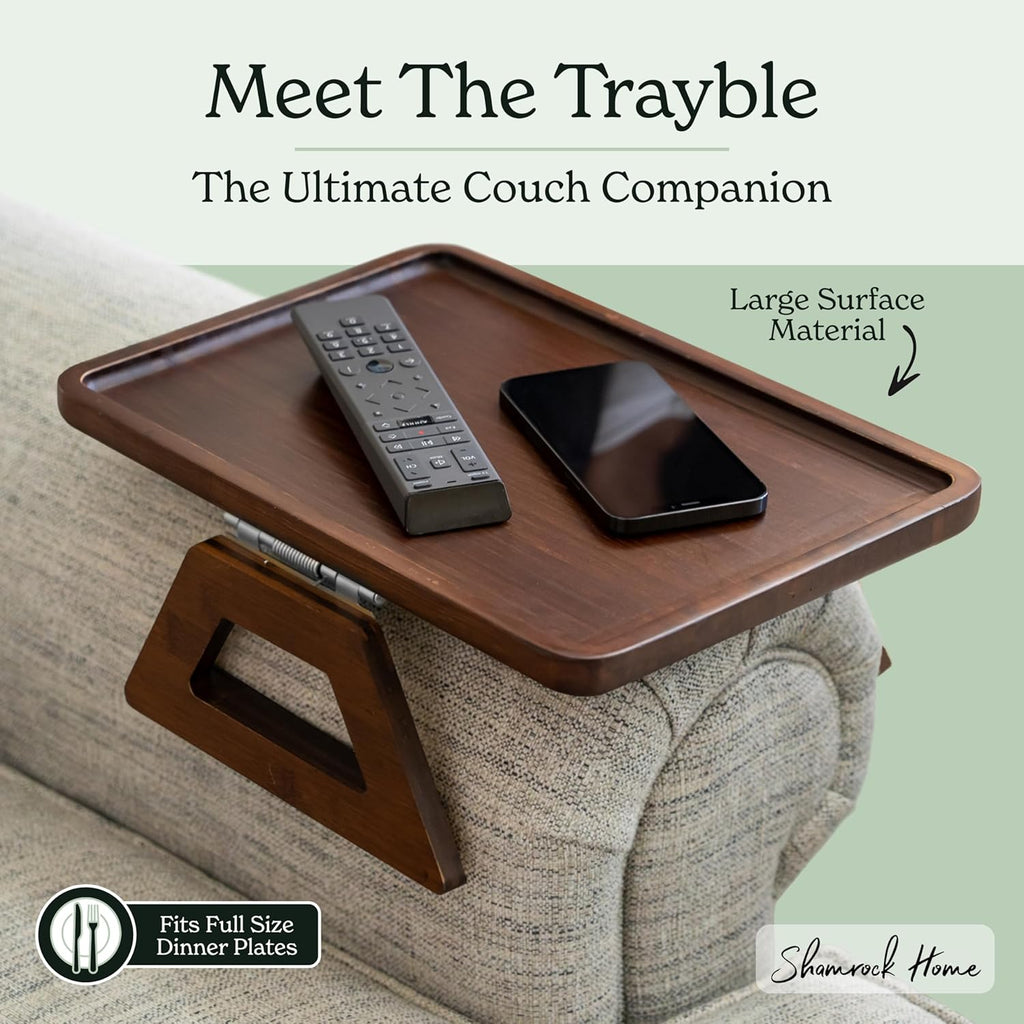 Shamrock Home Trayble Couch Arm Table - Teak