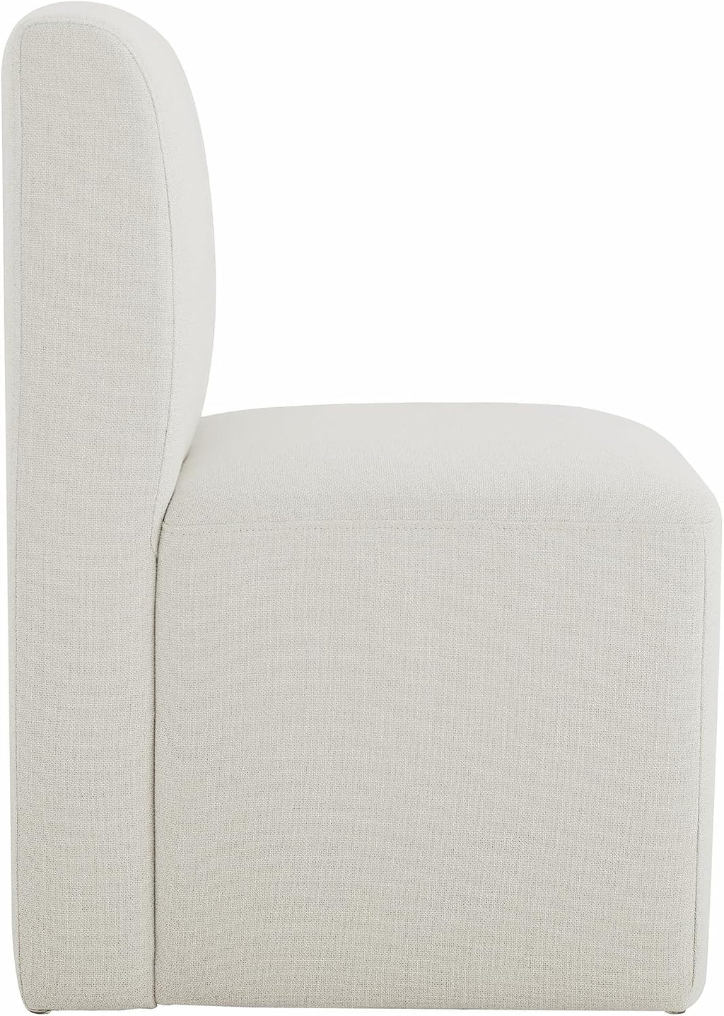 CHITA Dining Chairs with Casters Set of 4, Fully Assembled, Linen | FSC Certified Upholstered Armless Modern Rolling Dining Chairs with Rollers for Bedroom Reading Room Living Room