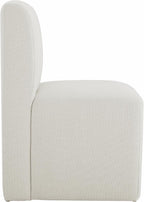 CHITA Dining Chairs with Casters Set of 4, Fully Assembled, Linen | FSC Certified Upholstered Armless Modern Rolling Dining Chairs with Rollers for Bedroom Reading Room Living Room