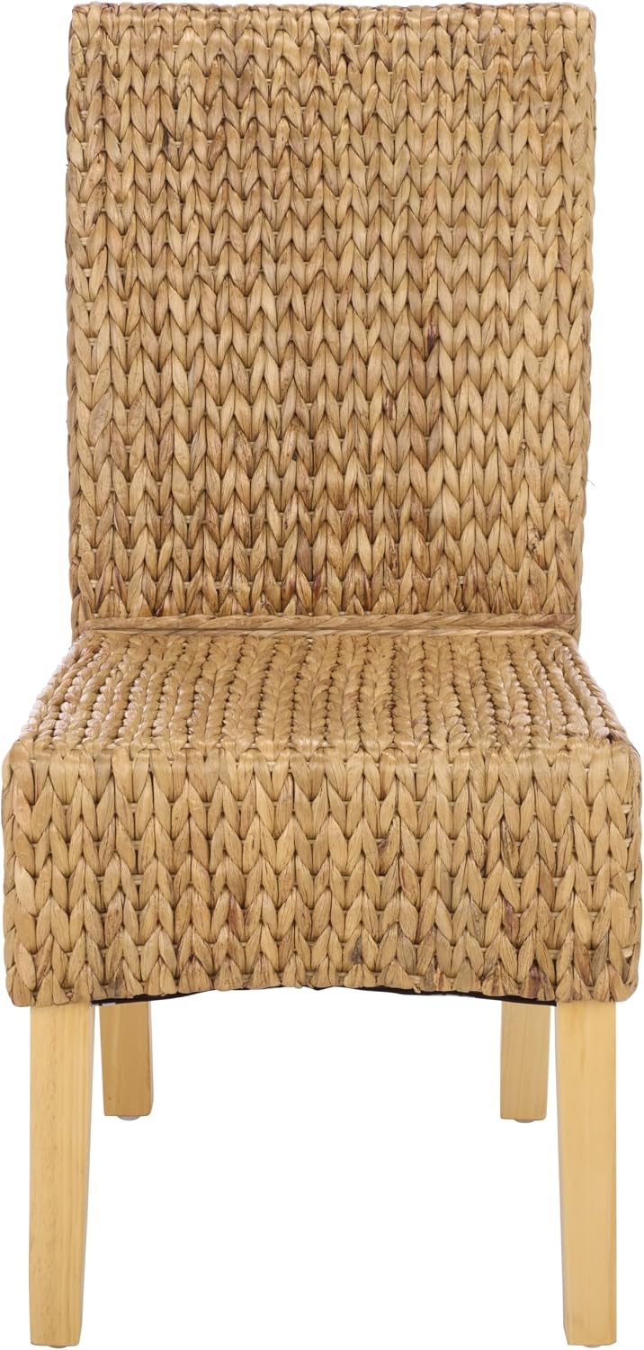 SAFAVIEH Furniture - Luz Dining Chair Set of 2 - Coastal Design - Natural Pine Solid Wood - Ideal for Dining Room, Kitchen, 18.5" Seat Height (SEA8016C-SET2)