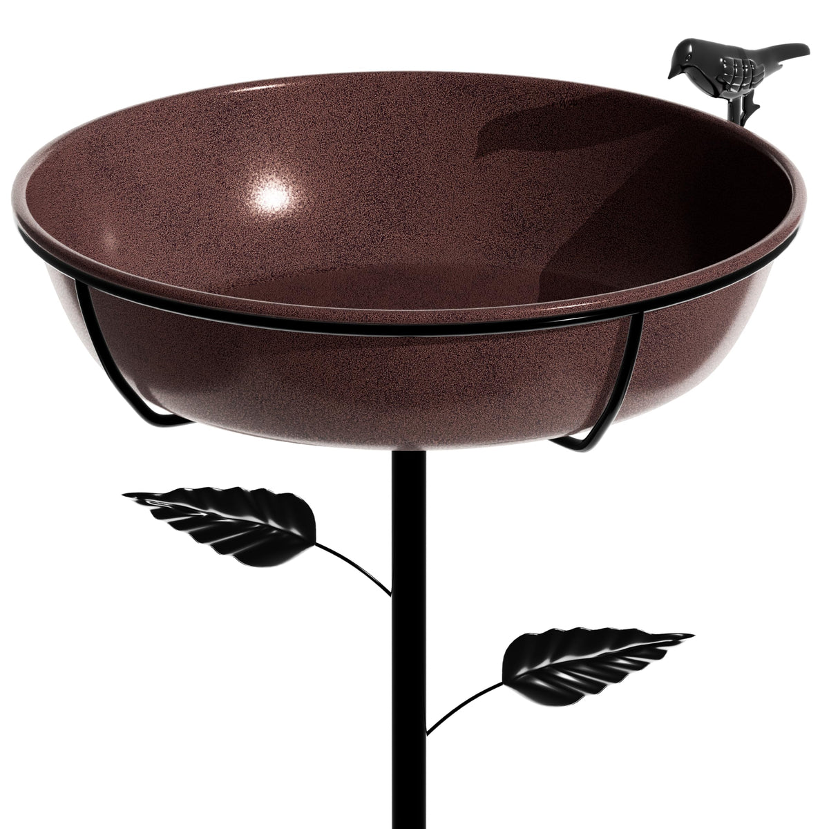 Polyjkl 3" Deep Metal Bird Bath for Outdoors 40in Tall, Removable 13" Dia Birdbath Bowl with Stable Stake, Vintage Birdbaths and Bird Feeders for Outside Garden Yard Patio Lawn Decor(Antique Bronze)