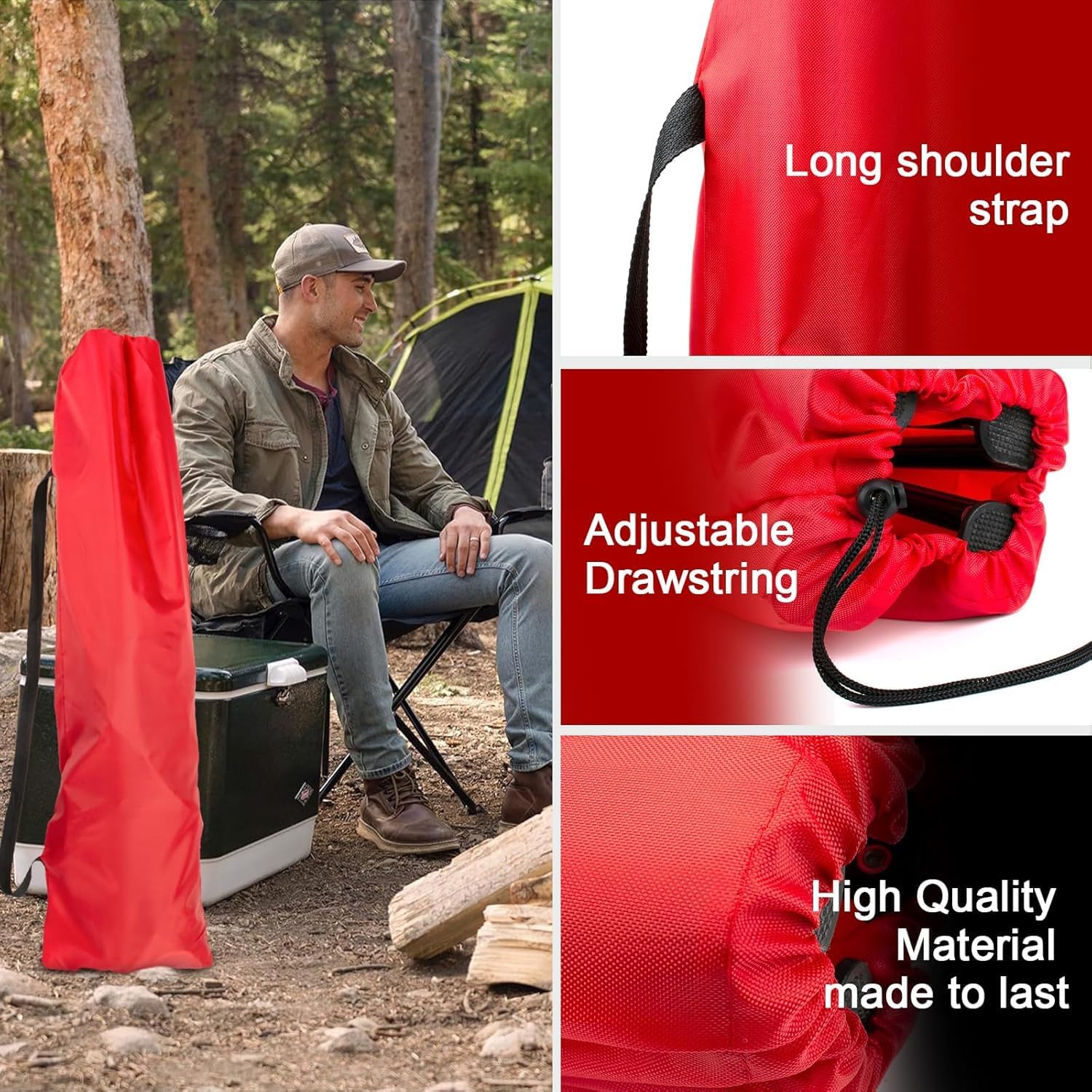 Camping Chair Bags Replacement for Coleman, Camp Folding Chair Bag, Lawn Chair Bag Replacement Outdoors & Sports,36.61 Inches, Red, 2 Pack