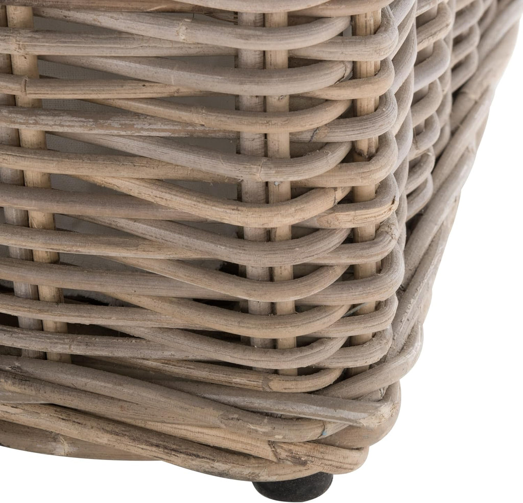 SAFAVIEH Furniture - Caius Rattan Trunk - Grey - Rattan - Coastal Woven Design - Ideal for Living Room, Entryway, Bedroom, 63" W x 18.1" D x 18.7" H - Fully Assembled (SEA7017A)