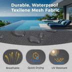 Elountik Set of 6 Heavy Duty Outdoor Patio Chairs, All Weather Textilene Mesh, Metal Frame, 350lb Capacity, Grey