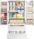 Gizoon 71" Tall Kitchen Pantry Cabinet with Drawers for Dining Room, Food Pantry Storage Cabinet with 8 Doors Shelves for Snack and Spice, Large Craft Storage Cabinet for Craft Room, White, Painted