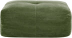 SoarFlash Corduroy Sectional Sofa Ottoman,Green