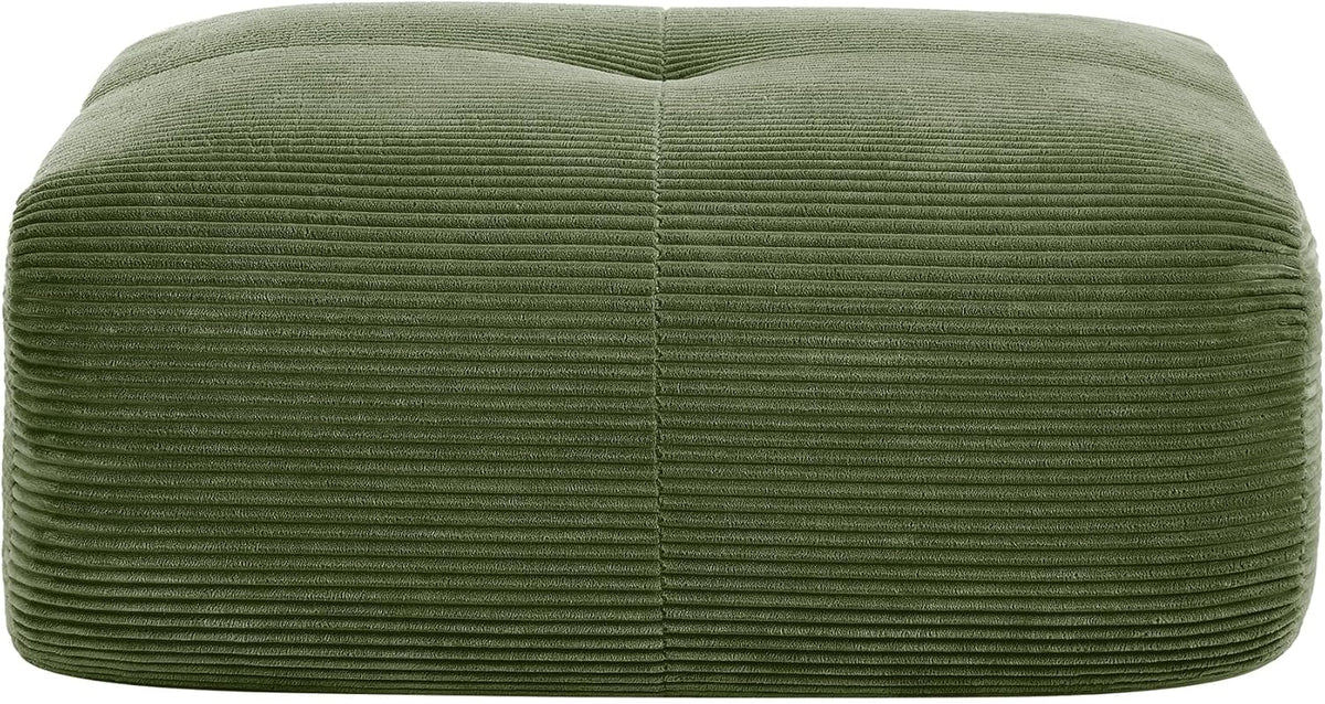 SoarFlash Corduroy Sectional Sofa Ottoman,Green