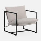 Zinus Aidan Sling Accent Chair, Metal Framed Armchair with Shredded Foam Cushioning, Black