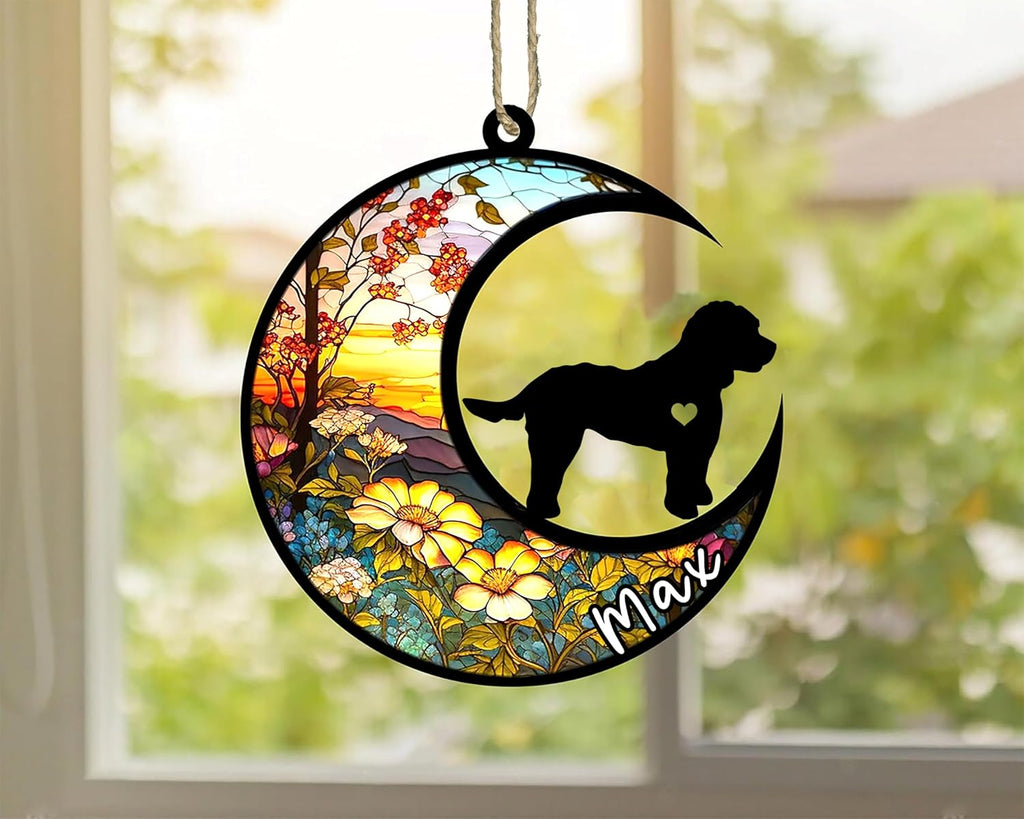 Personalized Dog Memorial, Custom Name Cockapoo Dog Christmas Ornament with Name, Custom Breeds, Pet Loss Light Catcher, Gifts for Lovers Loss of Pet Sympathy on Mothers Day Christmas