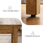 LITTLE TREE 39 Inches Square Dining Table for 4 People, Industrial Wooden Kitchen Table Small Dinner Table, Modern Dining Room Tables for Living Room, Kitchen, Rustic Brown