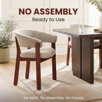 COLAMY Fully Assembled Upholstered Dining Chair Set of 4,Solid Red Oak Wood Kitchen Side Chair, No Assembly Required Modern Farmhouse Dining Room Accent Seating, Single Pack,4 Boxes