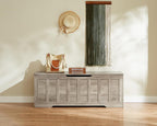 VANKILEY 51.2" Storage Chest Extra Large,Wooden Storage Bench,Greige | Chest with 2 Safety Hinges, 51.2*15.7*19.1inches, Wooden Trunk for Bedroom, Livingroom,Entryway,Easy Assembly.