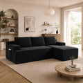 Couch Comfy Sectional Couches for Living Room,U Shaped Modular Cloud Couch Sofa, Minimalist Modular Sectional Sofa with Deep Seat (Black, 96" L Shaped with Right Facing Chaise)